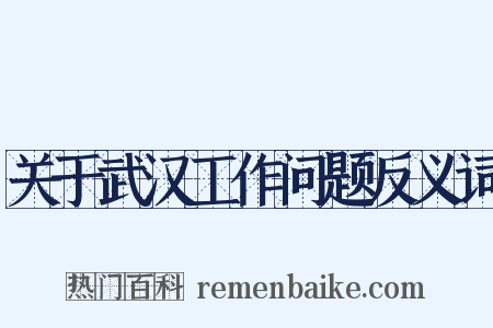 关于武汉工作问题反义词是什么意思的图片